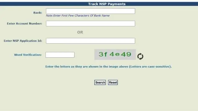 NSP Payment Status check