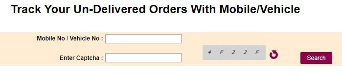 Track your undelivered order with mobile number online