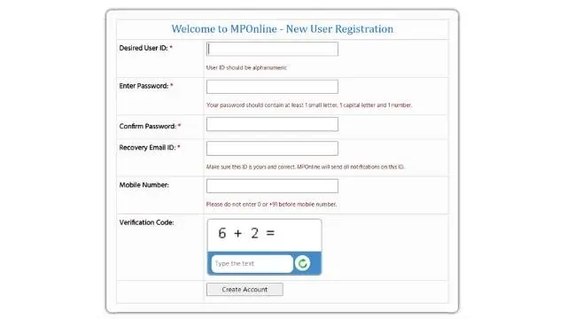 MP online Registration