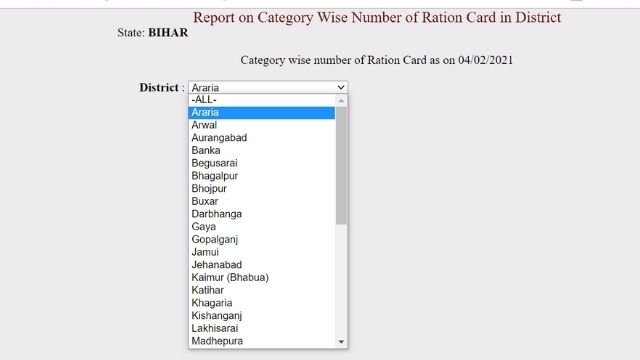 Ration card Bihar