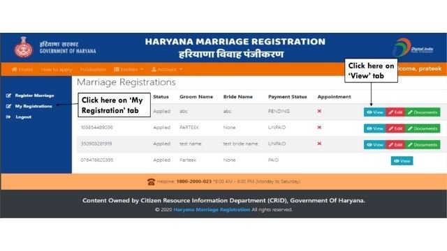 Marriage certificate Haryana