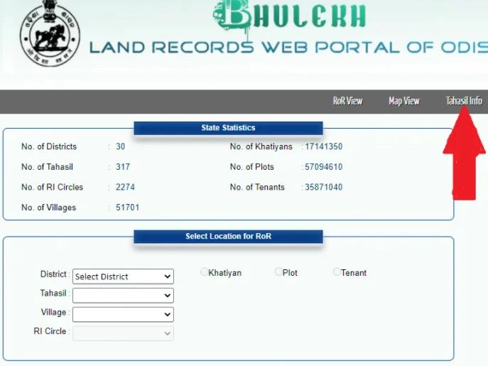 Odisha tehsil info