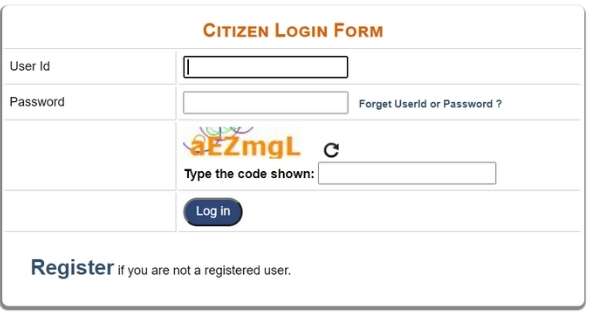 edistrict Delhi login form
