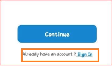 sign in to app