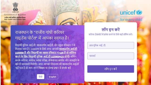 Rajasthan Rajiv Gandhi Career portal login 