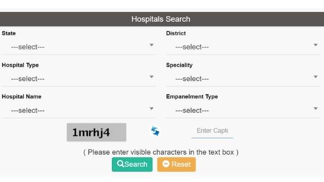 Pmjay Hospital list search online