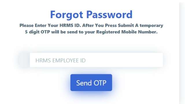 HRMS Railway Portal login password forgot
