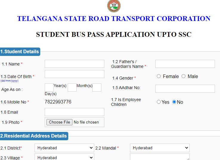 STUDENT BUS PASS APPLICATION Online Registration