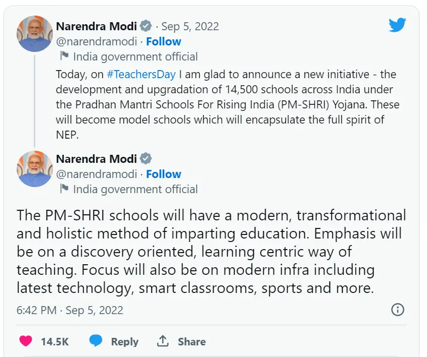 PM Shri School latest update