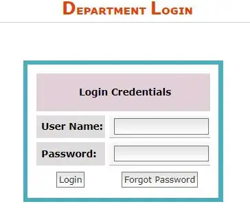  Departmental Login