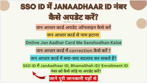 Read more about the article SSO ID में JanAadhaar ID नंबर कैसे अपडेट करें?नाम जोड़ना/हटाना, जन्मतिथि चेंज, नाम/पता बदलना