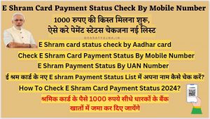 Read more about the article E Shram Card Payment Status Check By Mobile Number 2024 :ऐसे करे पेमेंट स्टेटस चेक