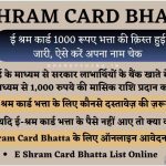 E Shram Card Bhatta 2024 : ई श्रम कार्ड 1000 रूपए भत्ता की क़िस्त हुई जारी, ऐसे करें अपना नाम चेक