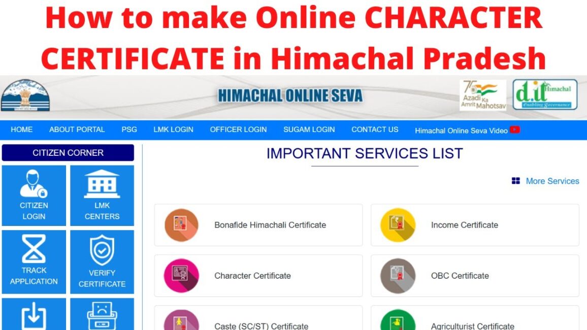Character Certificate HP Online Apply