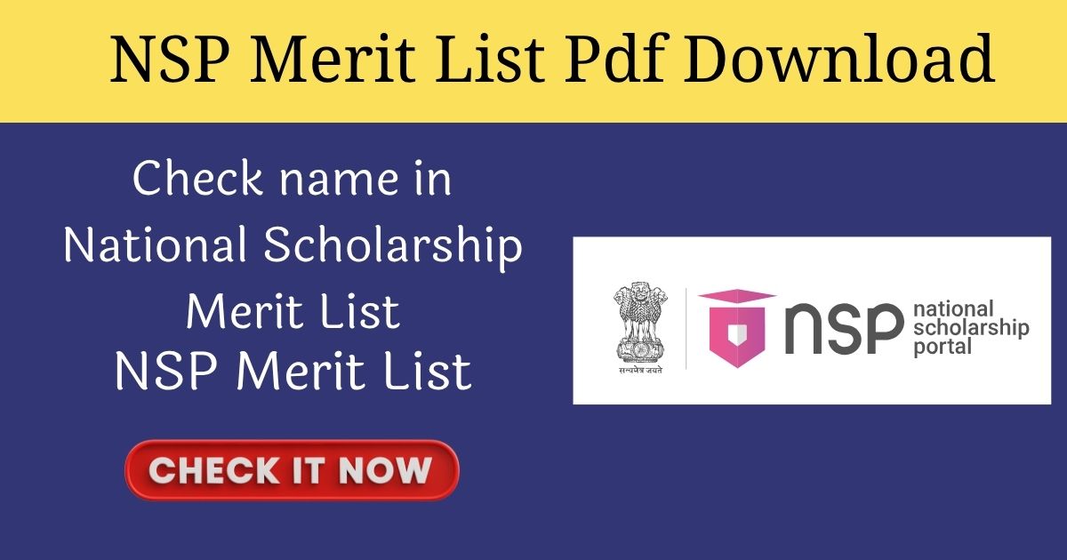 NSP Merit List Pdf Download