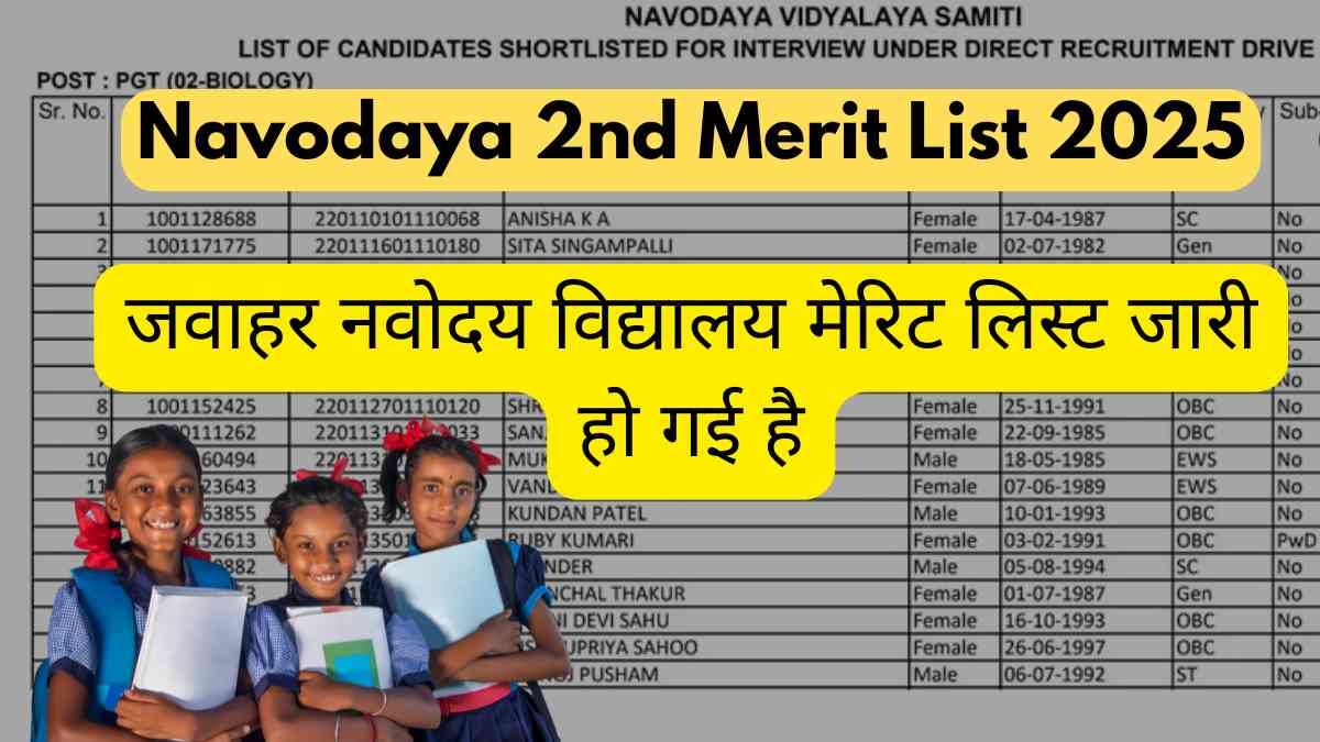 Navodaya 2nd Merit List 2025