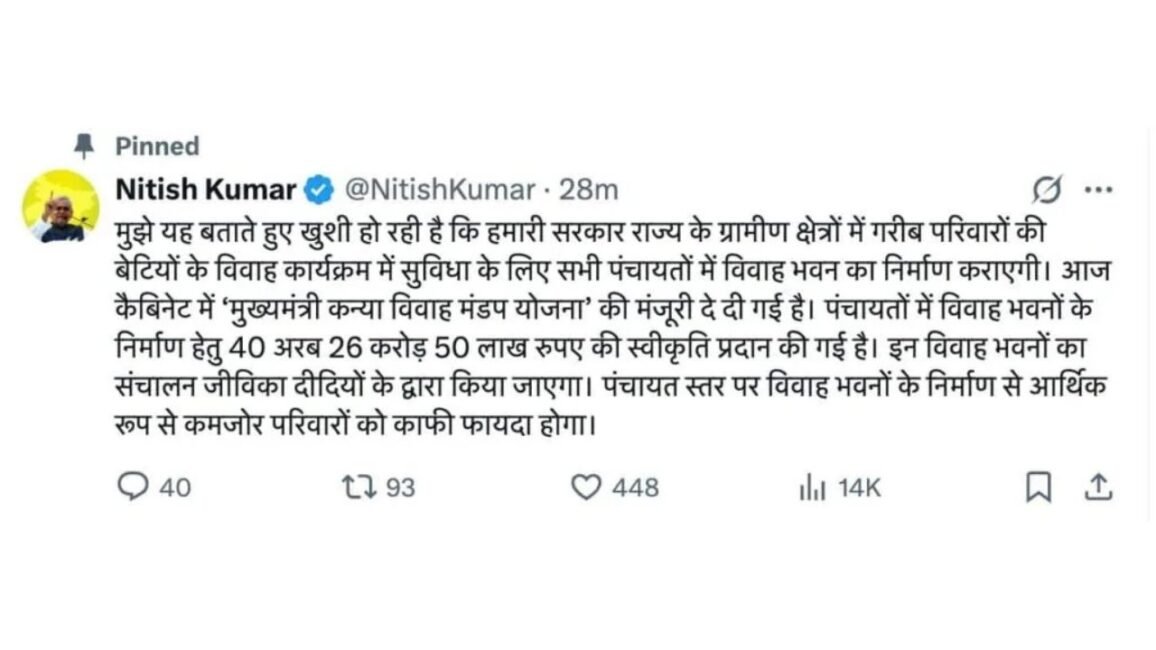 Mukhyamantri Kanya Vivah Mandap Yojana Bihar