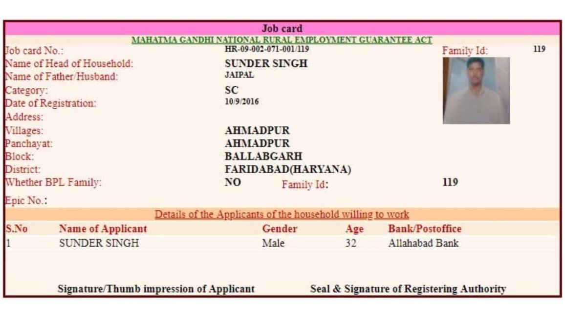 NREGA Job Card