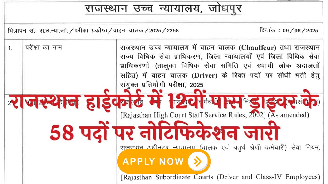 Rajasthan High Court Driver Recruitment
